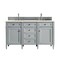 James Martin Vanities Brittany 60in Double Vanity, Urban Gray w/ 3 CM Eternal Marfil Quartz Top 650-V60D-UGR-3EMR - alternate 1